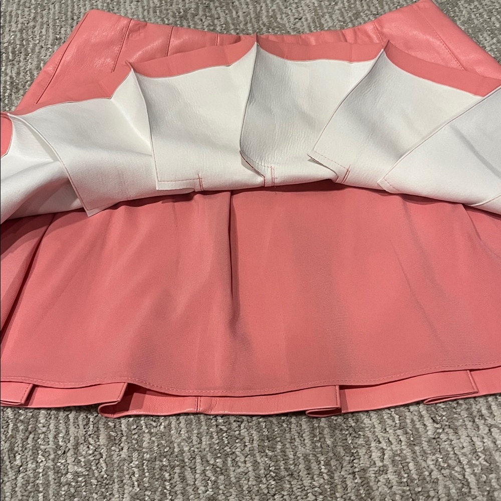 Alice + Olivia Carter Faux Leather Pleated Mini Skirt - Picture 5 of 7